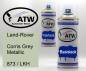 Preview: Land-Rover, Corris Grey Metallic, 873 / LKH: 400ml Sprühdose + 400ml Klarlack - Set, von ATW Autoteile West.